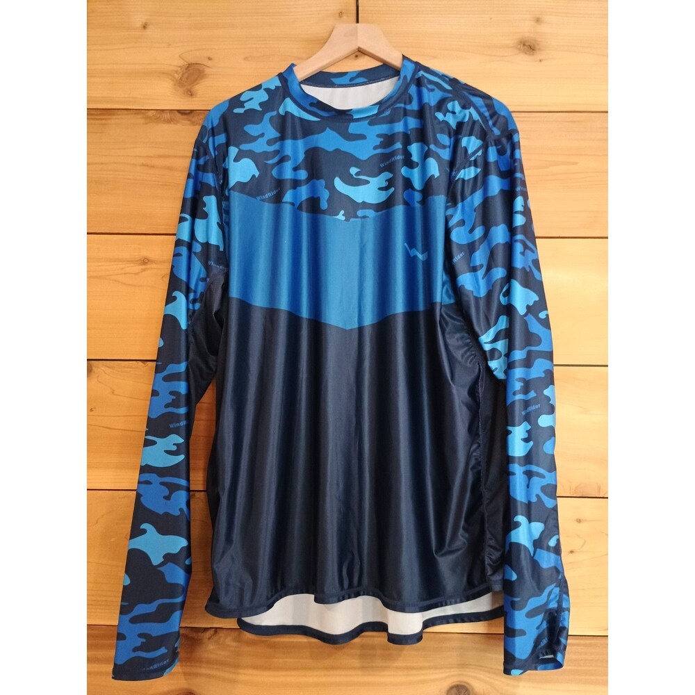 Windrider UPF 50+ Long Sleeve Fishing Shirt Mens XL Blue Long Sleeve
